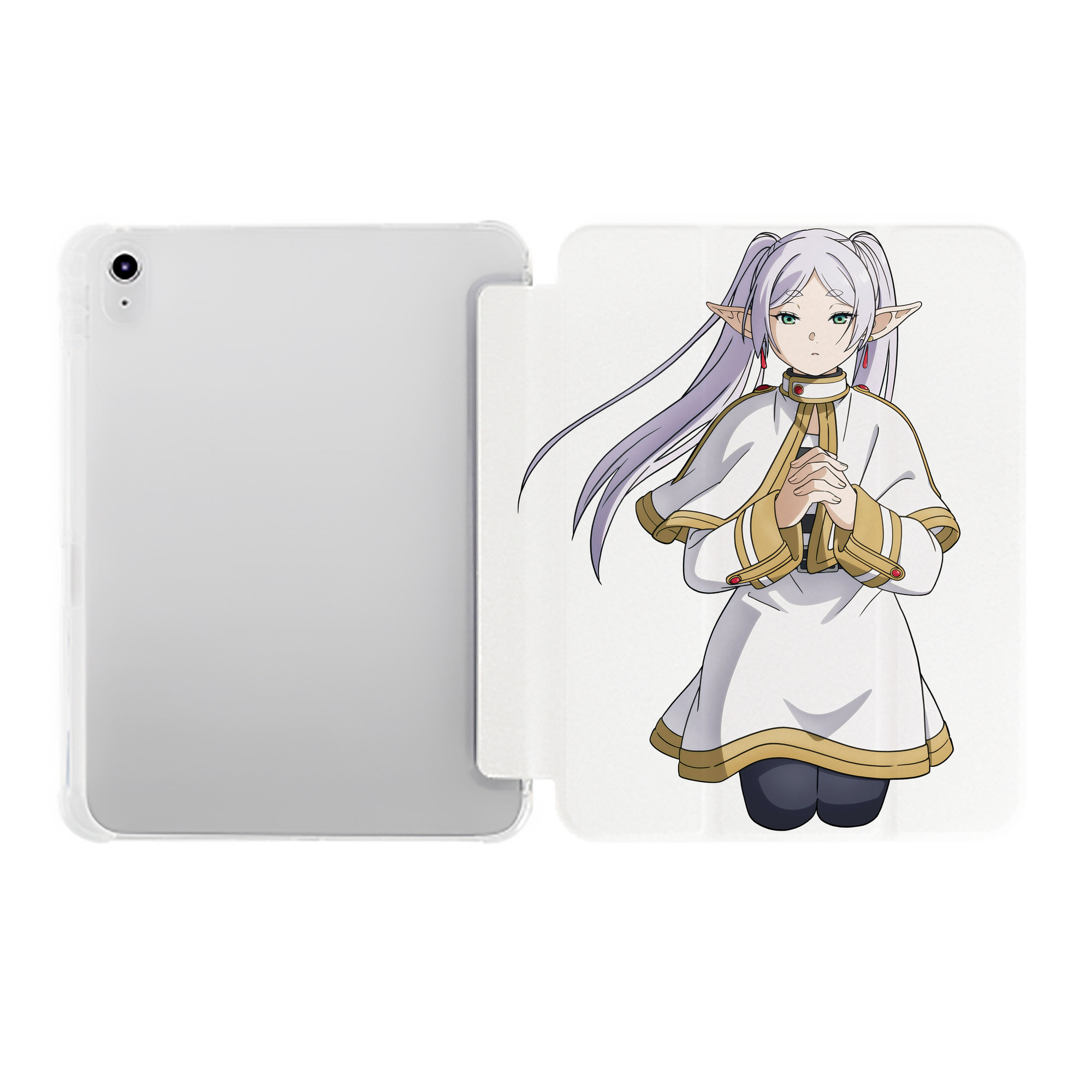 （画像用） 葬送のフリーレン Frieren IPad ケース ペン収納付き 三つ折りスタンド PUレザー×シリコン 対応機種9.5/10.5/10.9インチ
